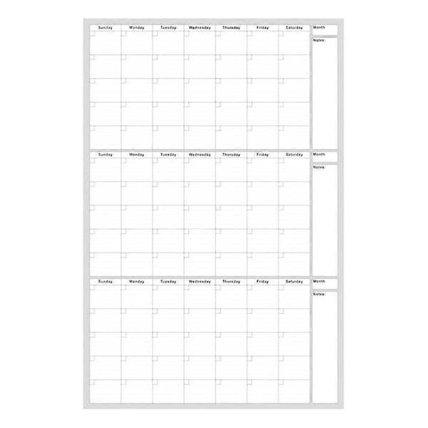 Super stort tre måneders sletbart kalender uden dato tidsplan WUD5517 White