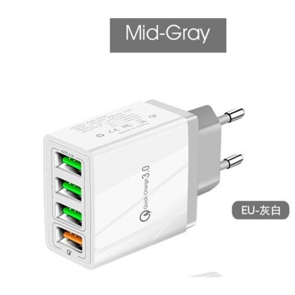 4usb QC3.0 Strømadapter - Hvit