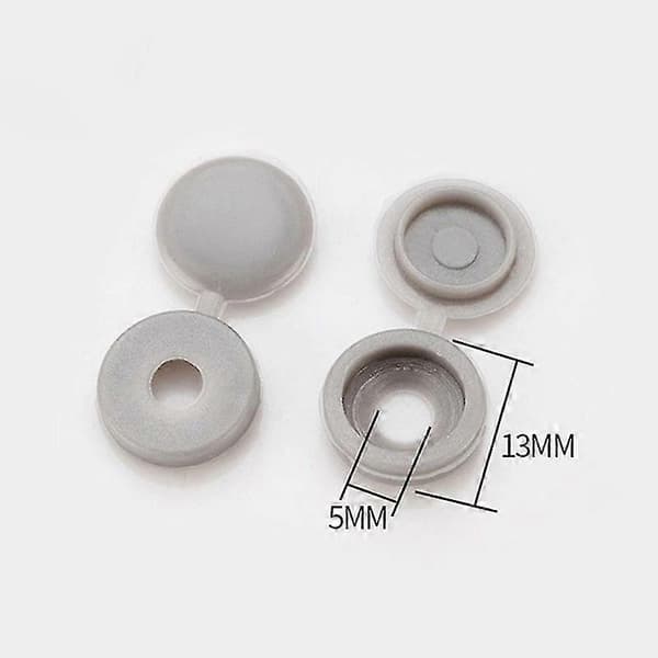 [LCS]100 stk/pakke hængslet skruedæksel foldbart plastskruedæksel selvskærende skruelåg Tw Light grey