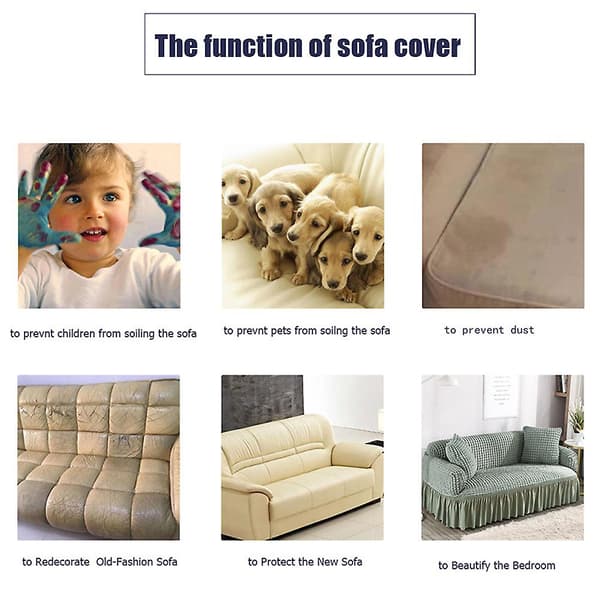 [LCS] Seersucker Sofabetræk med kant til 1-4 sæder, maskinvask