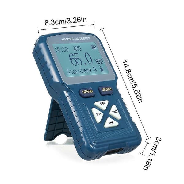 LS-200 Høypresisjons Leeb Hardhetstester Metall Hardhetstest Digital Durometer 360° HLD HB HV HS HRA HRB HRC Testing