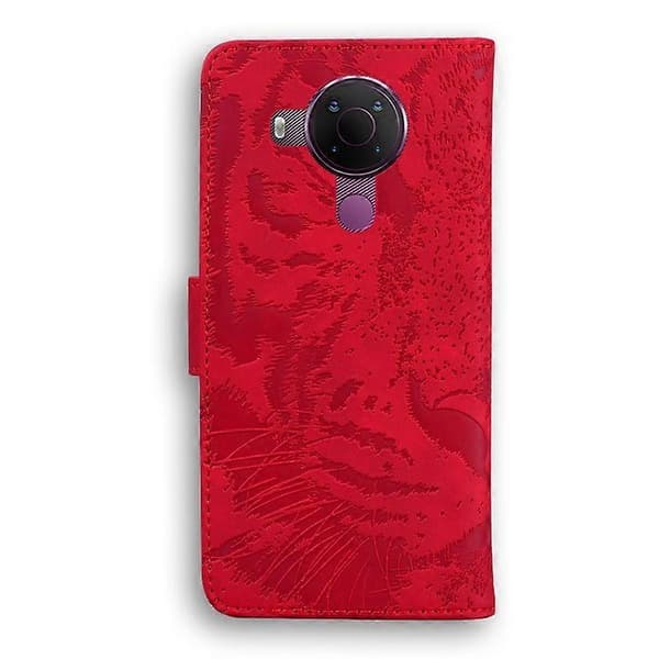 [LCS]Nokia 5.4 Tiikerikuvioinen vaakasuora läppä nahkakotelo Red