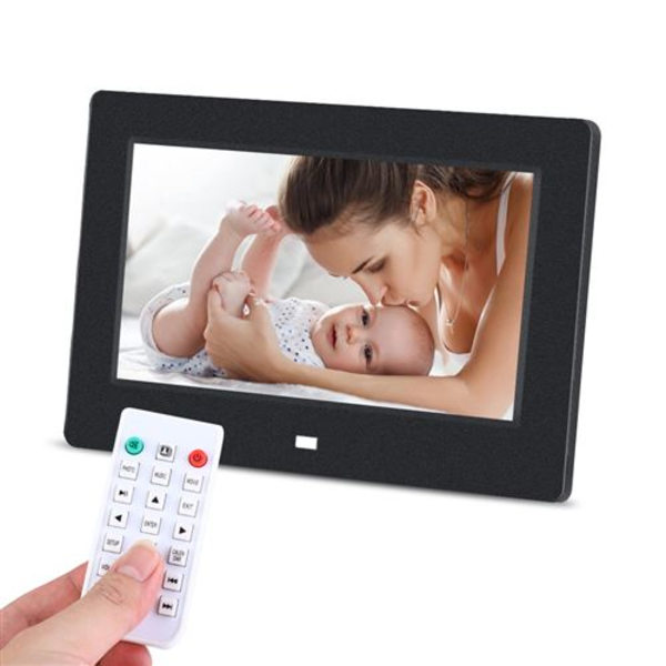7'' Digitalt Bilderamme 1024 * 600HD Vekkerklokke med