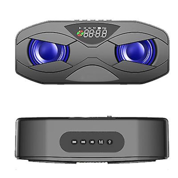 Bärbar trådlös Bluetooth-högtalare för utomhusbruk, dubbla högtalare, subwoofer, LCD-display gold