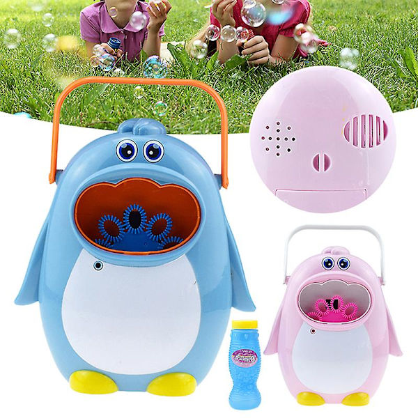 Söt Tecknad Bubbelmaskin Lätt Att Använda Portabel Automatisk Bubbelmaskin För Pojkar Och Flickor Snow Goose Bubble Machine Pink