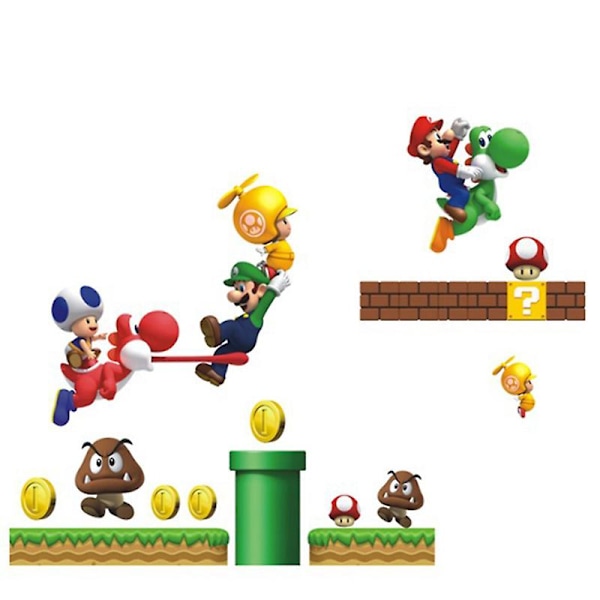 PVC Seinätarra Irrotettava Tarra Sarjakuva Super Mario Kuvio Kiinnittyy Olohuoneeseen Makuuhuoneeseen ZY071