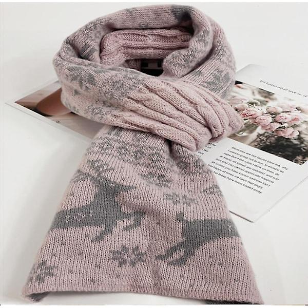 3 stk. Lue Skjerf Hanske Vinter Jul Varmere Skjerf Strikkede Beanies Elgmønster Skjerf Kvinner Menn Tykkere Myke Skjerfsett Unisex