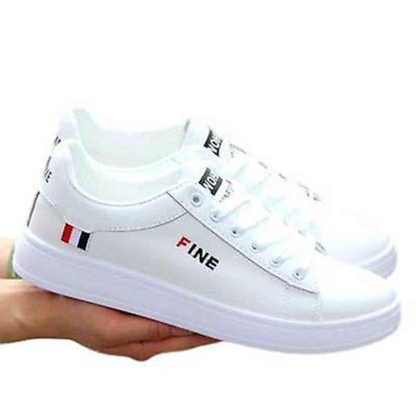 Herrskor Platta Andningsbara Casual Sportskor Vita Skor 803 white black 44