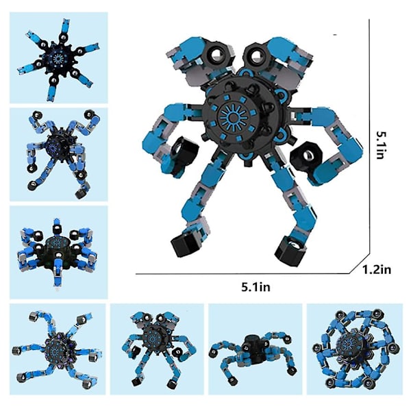 3-pack Fidget Spinner Transformerbar Fingertoppsspinner Kompatibel med Barn A