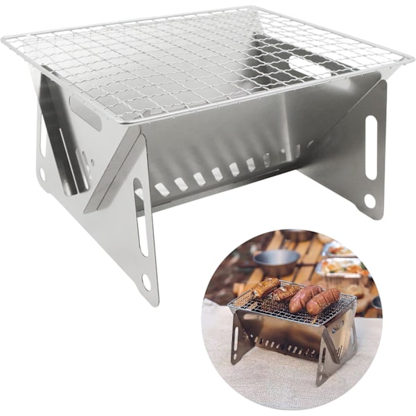 Justerbart rostfritt stål stativ för utomhusgrill - Vikbart, lätt att bära, grytställ