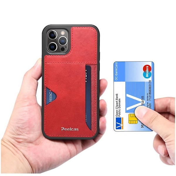 IPhone 13 Pro -kotelo, TPU-suojakotelo korttipidikkeellä Red