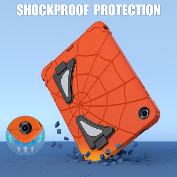 [LCS]Samsung Galaxy Tab A9+ / A11+ Spider Silikon Hybrid PC Støtsikkert Deksel Orange Svart
