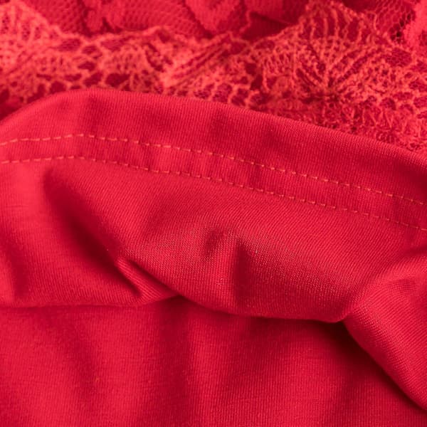 [LCS] Blomsterflickklänning, spetsklänning med 3/4-ärm red 110cm