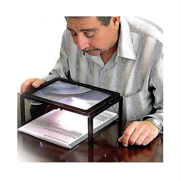 Stort forstørrelsesglass med/uten LED-lys, lesehjelpemiddellinse With LED