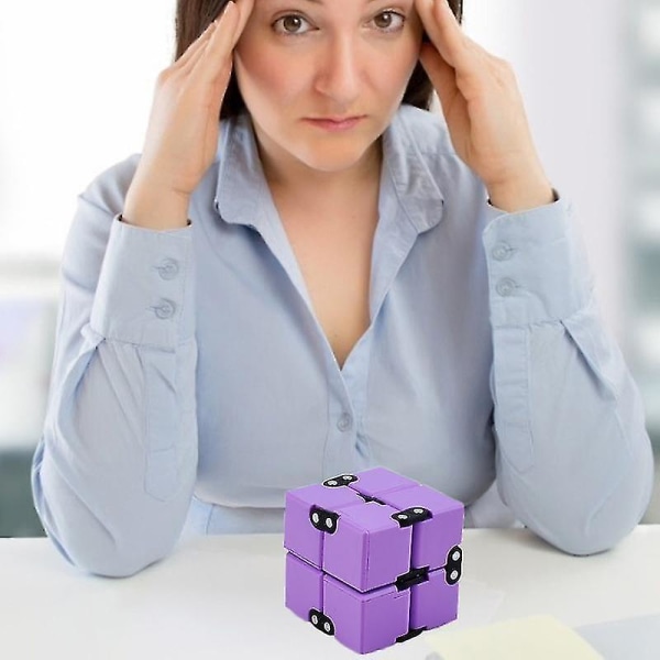Ångest Stress Relief Infinity Cube Blocks Toy Purple