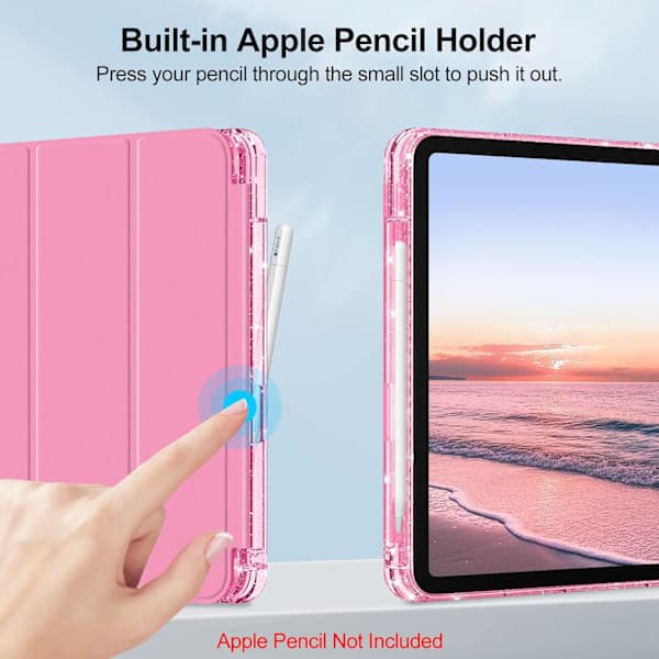 iPad 11th Generation 11-inch 2025 & iPad 10th Generation 10.9-inch 2022 Glitter Case, Shiny Protective Shell Pink