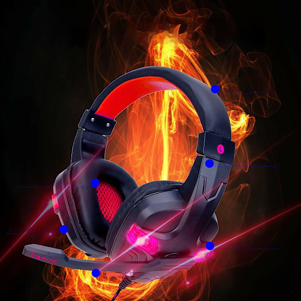 Gaming Headset Hodetelefoner med Mikrofon Red