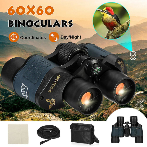 60x60 Kikare HD Dag Natt Vattentät 160000m Koordinater Teleskop För Jakt Camping Without Compass