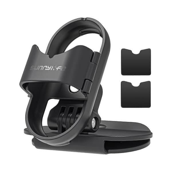 Insta360 GO3 / GO 3S Sunnylife Baseball Hat Clip Mount Baseball Cap Clamp Quick Release Mount Camera POV Vlog Holder (Musta) Black