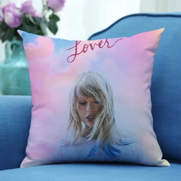 Taylors The Swifts Tema Putetrekk Sanger Turné Musikkstjerner Figurer Enkeltsidig TS Trykk Putetrekk Dekorative Puter Putetrekk 6 Peachskin(45x45cm) Pillowslip 6