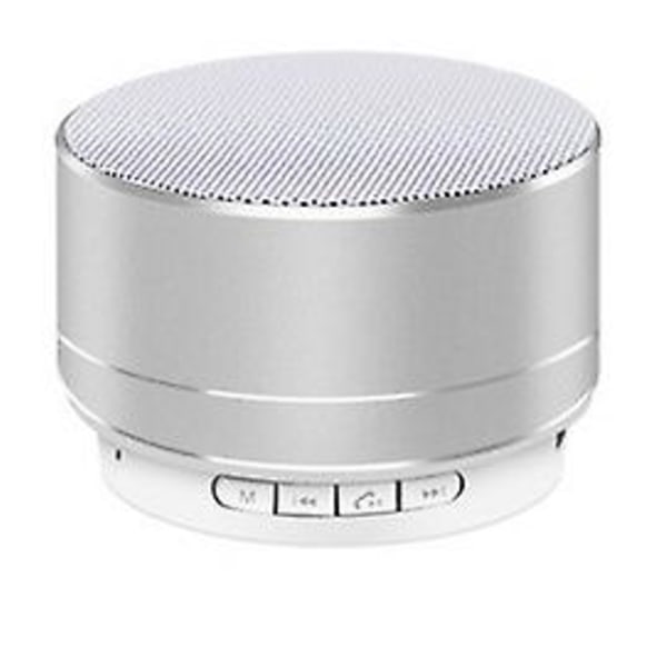 Kaiutin - Led Langaton Bluetooth Mini Kaiutin Stereo Super Bass Usb/aux/fm Silver