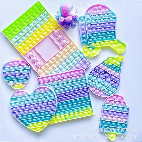 Push Bubble Gadgets Sensoriska Leksaker Speciellt För Att Lindra Tryck Silikon Tryckavlastningsleksaker 32*19cm Macaron Board