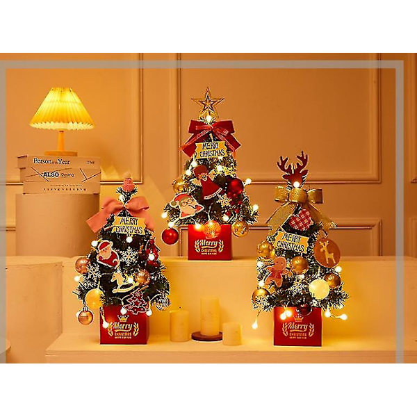 Joulukuusi 45cm Led Keinotekoinen Joulukuusi Käpyvalosarjalla red