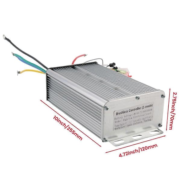 Intelligent Børsteløs Controller 48V 60V 72V 84V 3000W E-Bike Børsteløs Motor Controller til Elektrisk Cykel Scooter Silver