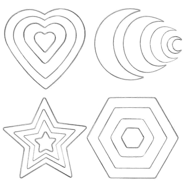 DIY Drømmefangerringer for dekorasjon 16 stk sølvmetalljernringer