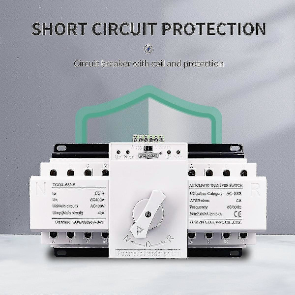 [LCS]4p 63a 380v Mcb-type dual power automatic transfer switch Ats Hk2 input 2 output SZRH AS