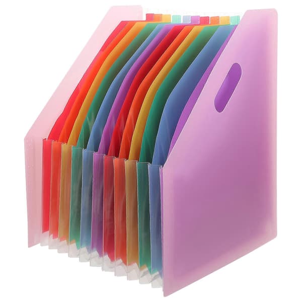 Harmonika-mappe til dokumenter i plastmateriale