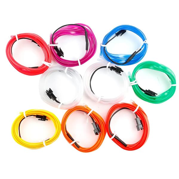 [LCS]EL Wire Bil LED Interiør Strip Lys USB Neon Trådlys Ambient Lys USB Feststemning Diode Sky Blue