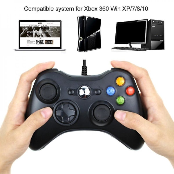 Xbox 360 trådbunden handkontroll, USB spelplatta för Microsoft Xbox 360/slim/st