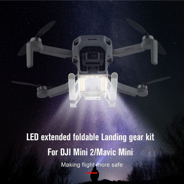 Mini 2 landningsställ hopfällbar led-lampa light landing skid kit utökad expansion för dji mavic mini / mini 2 drone