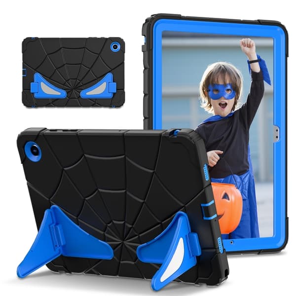 [LCS]Samsung Galaxy Tab A9+ / A11+ Spider Silikon Hybrid PC Støtsikkert Deksel Svart Blå