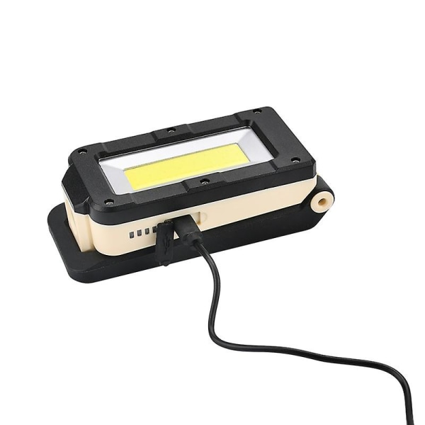 Uppladdningsbar USB arbetslampa, Cob Led magnetiskt inspektionsljus, utomhusbelysning, ficklampa, bärbar minificklampa, med magnetisk bas och krok, S