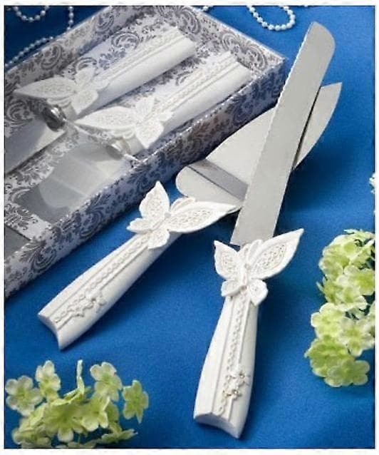 [LCS]Helt ny bröllopstårta med handtag i harts, kniv och serveringsset