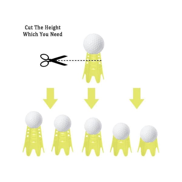 10 stk. golfmåtte-tees, golfsimulator-tees, træning til driving range, hjemme til golftræning, gul L Yellow