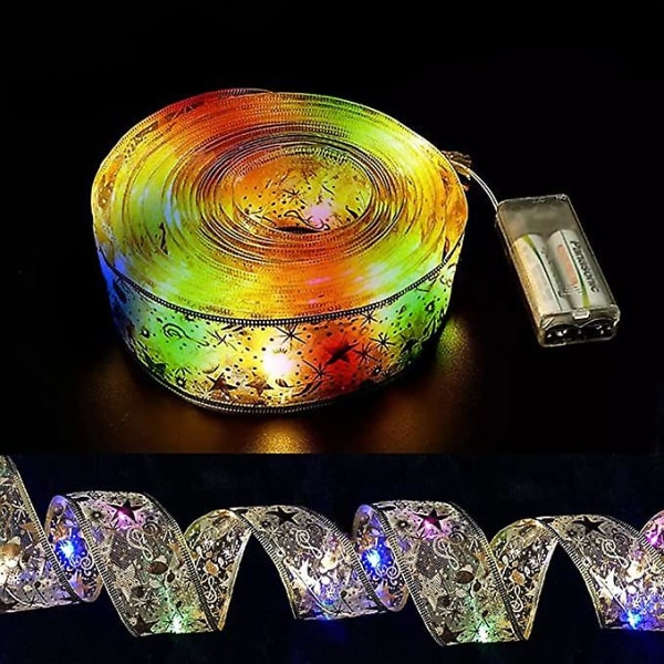 Glänsande Band Ljusslinga, 5m LED Band Julbelysning gold and color lamp