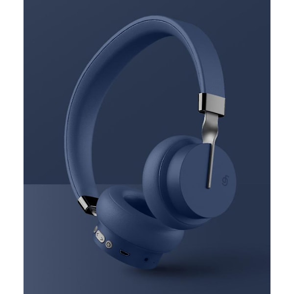 Bluetooth Trådløse Hodetelefoner Med Mikrofon, Øretelefoner For Smarttelefon Laptop Blue