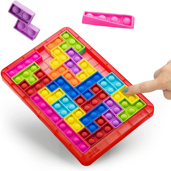 Pop pussel fidget-spel - 27 st pusselspel pop push it bubbla sensoriska fidget toys för inlärningspresent Red
