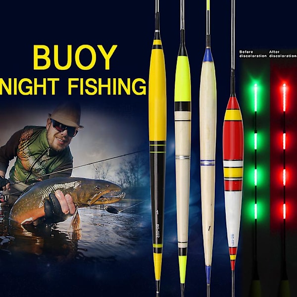 3 st LED Smart Nattfiske Flöte Elektroniska Självlysande Fiskeflöten Flytande F-002