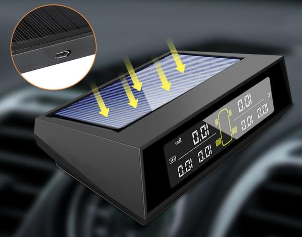 Solar TPMS Dæktryksovervågningssystem til Bil