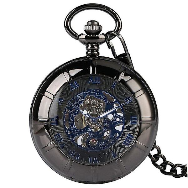 Steampunk Romertal Mænd Kvinder Mekanisk Håndoptrukket Lommeur Fob Vedhæng Kædeure
