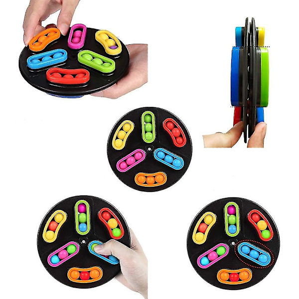 Roterande Magiska Bönor Kub Fingertopps Fidget Leksaker Barn Vuxna Stresslindring Snurr Pärla Pussel