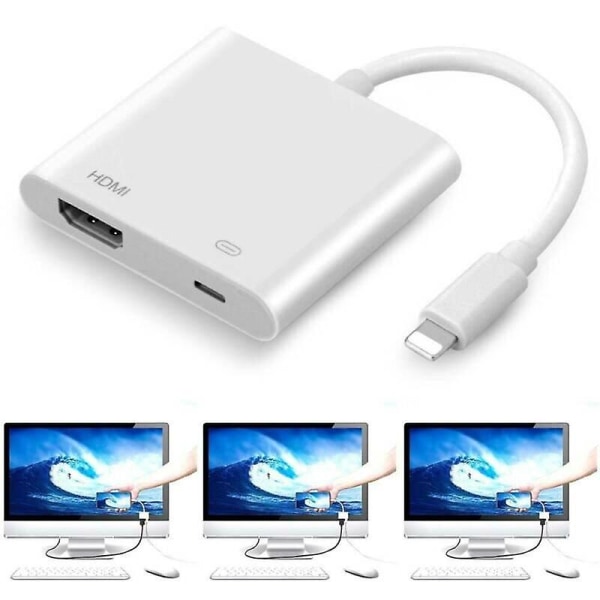 Apple iPhone iPad 5 6 7 8 Plus X Lightning till HDMI Digital ~V ~dapter Kabel