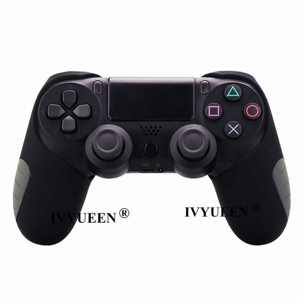 Mjukt silikon tjockare halvt skal fodral och tumgrepp för PlayStation Dualshock 4 PS4 Pro Slim-kontroller Red camo