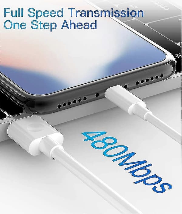 [LCS] Pakke med 3 iPhone 2M opladerkabel MFi-certificeret Lightning-kabel