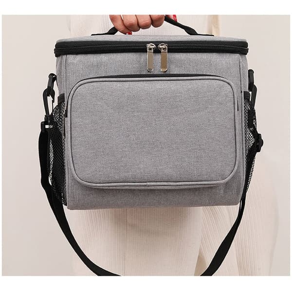 [LCS] Cooler Bag, Soft Cooler Bag (Grey, 10L) Foldable Picnic Bag, Large