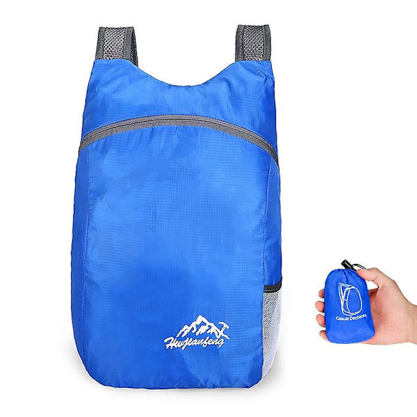 20l Vattentät Hopfällbar Ryggsäck, Vikbar Ultralätt Utomhus Hopfällbar Praktisk Resväska, Klättring Vandringsryggsäck Deep Blue